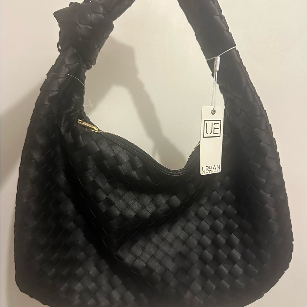 ✨ SOLD Urban Expressions Black Woven Hobo Bag